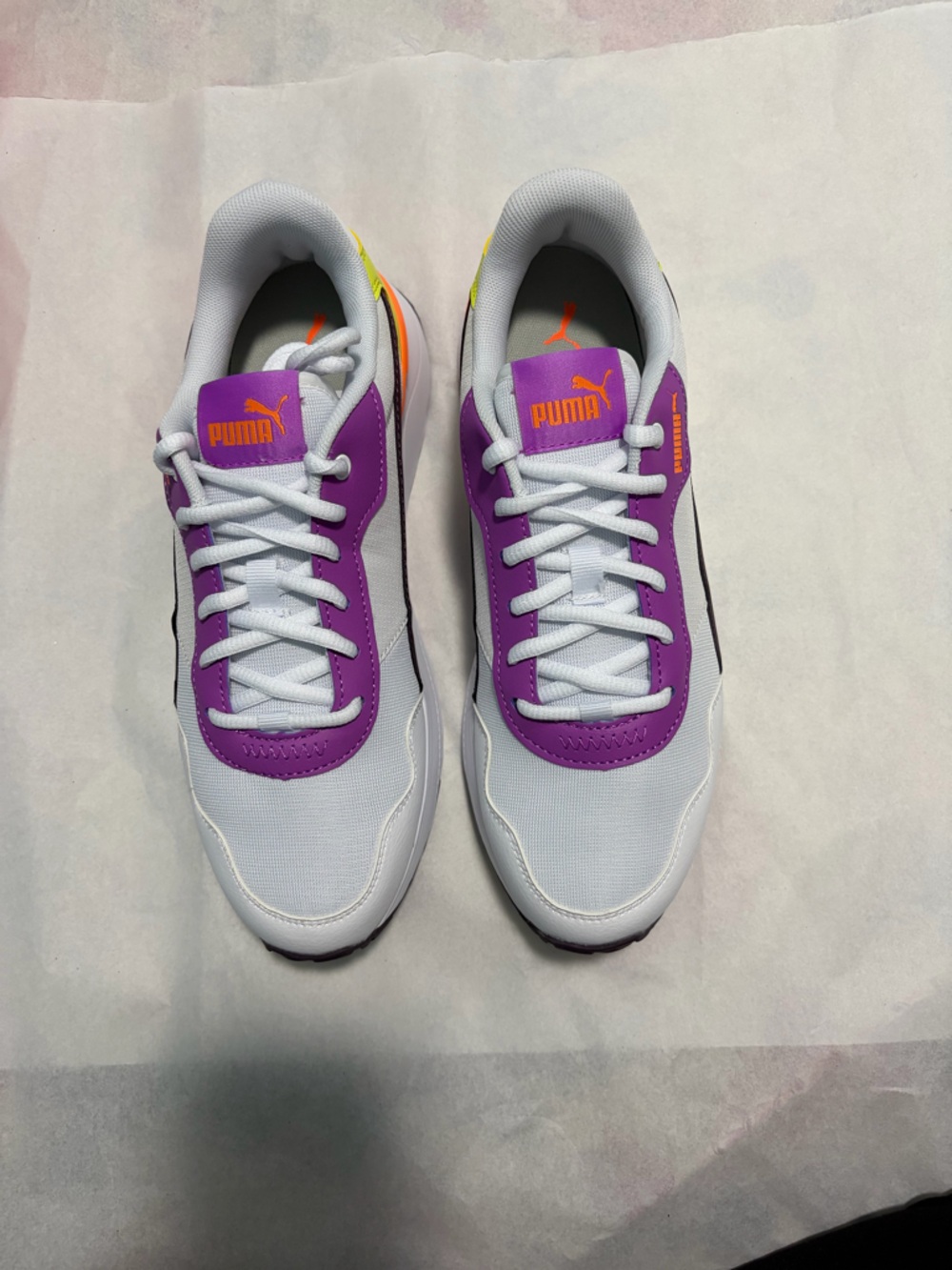 Puma White Purple Orange Accent Women's Sneakers